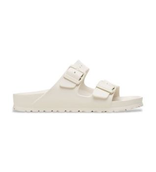 Birkenstock para mujer. 1027384 Sandalias Arizona Essentials EVA (Ajuste Estrecho) blanco roto (41), Plástico, Beige, Plano, Ninguno, Casual