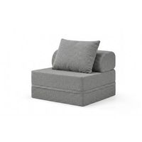 sofa modular 1 lugar convertible bouclette gris escuro