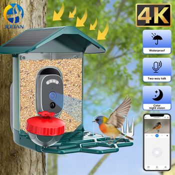 Cámara Solar Jooan 4K para Observación de Aves, WiFi 2.4G, Cámara IP para Exteriores, Resistente al Agua, Video HD, Visión Nocturna, Identificación de Especies de Aves