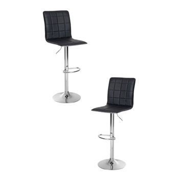 Pack 2 Taburetes Likod De Polipiel 116*49.50*42 Cm - Negro