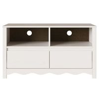 mueble de tv singapur 2 cajones  2 compartimentos blanco 55x99x43 cm