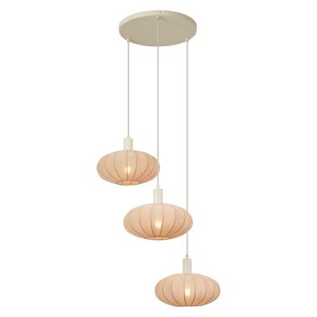 Lámpara colgante japandi beige pantalla tela