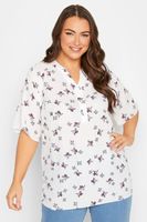 yours blusa blanca media manga de pajaros mujer curvy y tallas grandes yours