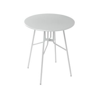 Mesa De Balcón De Exterior De Hierro Metal Redonda Ø 64 Cm Gris Taltal