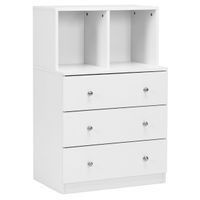 costway comoda con 3 cajones y 2 compartimentos cajonera mueble de almacenamiento para dormitorio pasillo entrada oficina 60 x 40 x 94 cm
