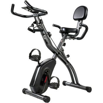 SPORTNOW Bicicleta Estática Plegable con 8 Niveles de Resistencia Volante Pantalla LCD Bluetooth Pulsómetro y Sillín Ajustable   Aosom España