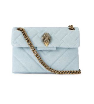 Kurt Geiger para mujer. 5017382219 Bolso de hombro Mini Kensington de ante turquesa (OSFA), Azul, Casual