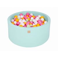 meowbaby piscina de bolas round seca para ninos menta  blancoverde clarorosa claroamarillo 300 pcs 90x40cm