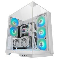 mars gaming mc-3gf torre atx triple cristal templado 2 ventiladores argb 120mm usb-c blanco