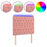 cabecero cama  panel de cabecera con luces led terciopelo rosa 90x7x118128 cm