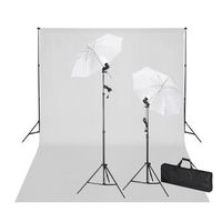 kit de estudio telon fondo blanco 600x300 cm y luces vidaxl