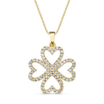 Cadena trébol de cuatro hojas en oro 9 quilates