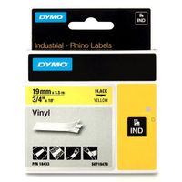 dymo s0718470  18433 ind cinta vinilo negro amarillo 19 mm original