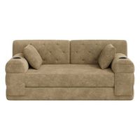 sofa cama 2 plazas terciopelo acanalado urban meuble 168x80x81 cm - kaki oscuro