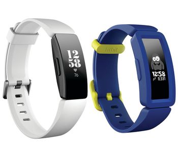 FITBIT Inspire HR Fitness Tracker & Ace 2 Kid's Fitness Tracker Bundle - White & Blue, White