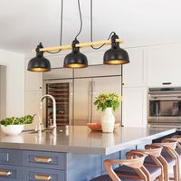 lampara colgante de comedor de 3 llamas color negro industrial e27 de hierro para pasillo zmh