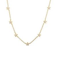 cadena estrellas plata 925 banado en oro con circonitas