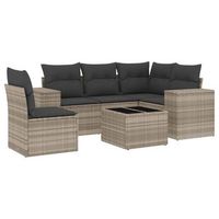 set de sofas de jardin 6 pzas y cojines ratan sintetico gris vidaxl