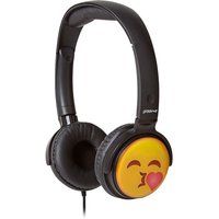 gv-emj14 earmojis kissing face kids headphones - black black