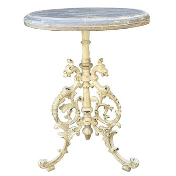 Mesa auxiliar de metal Blanco y Dorado 35x35x53h cm