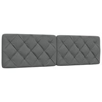 cabecero de cama acolchado tela gris oscuro 180 cm vidaxl