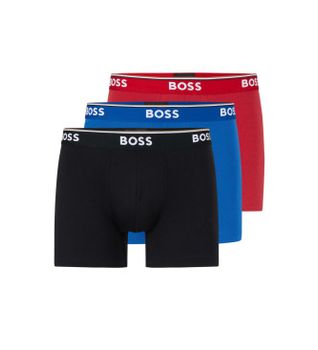 BOSS para hombre. 50475282 Pack de 3 boxers logotipo negro, azul, rojo (XXL), Homewear, Algodón