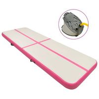 esterilla inflable de gimnasia con bomba pvc rosa 400x100x15 cm vidaxl