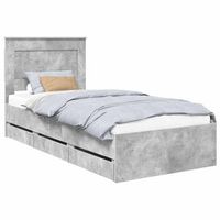 cama individual  cama para adulto  estructura de cama gris concreto 75 x 190 cm madera ingenieril
