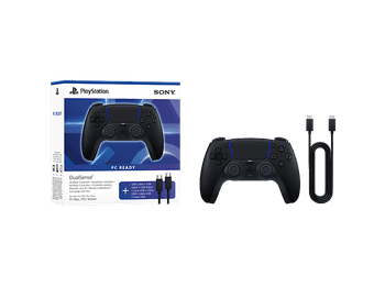 Mando PS5 - Sony DualSense®: Midnight Black + cable USB para PC, Para PlayStation 5, Mac y Inalámbrica, Retroalimentación háptica,