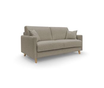 Edgar sofá cama convertible en tela felis impermeable 200 cm (mat. 160x197) marrón