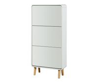 zapatero aure con 3 puertas abatibles 134x63x24 cm - blanco encasa