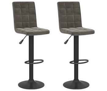 Vidaxl taburetes de cocina 2 unidades terciopelo gris oscuro