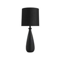 lampara de mesa grande con pantalla de tela melva - negro