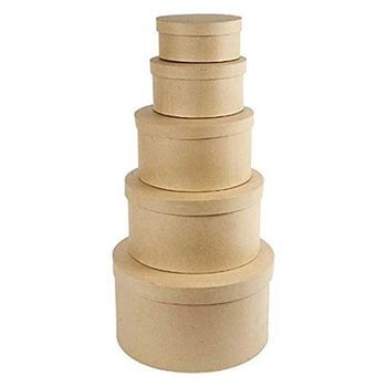 5 Cajas Nido De Cartón Redondas De 9 X 16,5 A 19 X 35,5 Cm