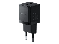 cargador de pared - baseus palm 30w usb y tipo c carga rapida tamano extrapequeno simultanea control inteligente temperatura negro