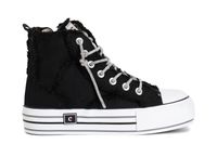 deportivas medias de lona con cordones de strass black 36
