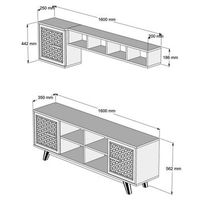 mueble tv con estante ayla nogal