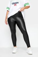 leggings imitacion piel color negro mujer curvy y tallas grandes yours
