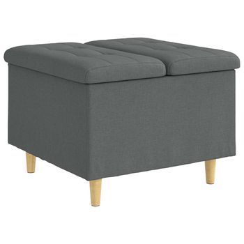 Ottoman Con Almacenamiento Gris Oscuro 60 X 60 X 45 Cm Tela Vidaxl