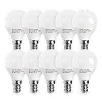 aigostar - bombilla led e14 g45 7w equivalente a 49w luz calida 3000k 620 lumenes ahorro de energia cri 80 angulo de apertura 230 no regulable caja de 10 unidades