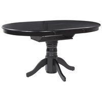 mesa vintage retro de comedor extensible de madera con pedestal negro 106150 x 106 cm akron