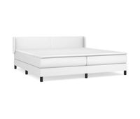 cama box spring con colchon cuero sintetico blanco 200x200 cm diseno plano