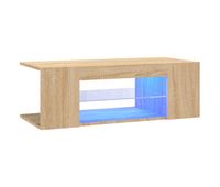 mueble tv - mesa de tv con luces led roble sonoma 90x39x30 cm