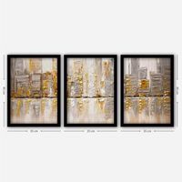 cuadro decorativo enmarcado 3sc184 multicolor 35x45 cm 3 piezas
