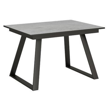 Mesa Extensible Pequeña Horneada-color Gris Cemento-ancho Extensible