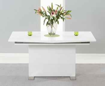 Modena 150cm White High Gloss Extending Dining Table