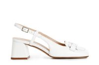 zapatos de napa abiertos por detras con horsebit white