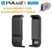 cubierta lateral de bateria de plastico pom puluz para gopro mission 1  1 pro  hero13 12 11 10 9 repuesto de color negro