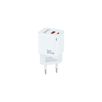 cargador usb pared tooq tqwc-ganqcpd30wt gan usb-cpd  usb-aqc 30w blanco