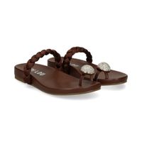 bibi lou sandalias planas mujer - marron talla 37